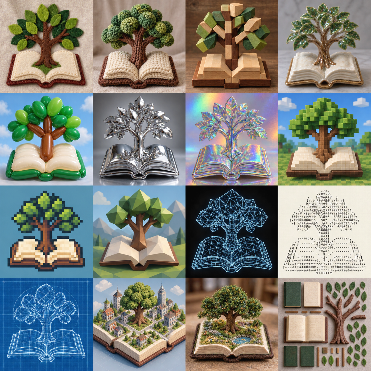 Felt cutout scene: generated comparison specimen